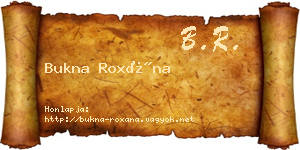 Bukna Roxána névjegykártya